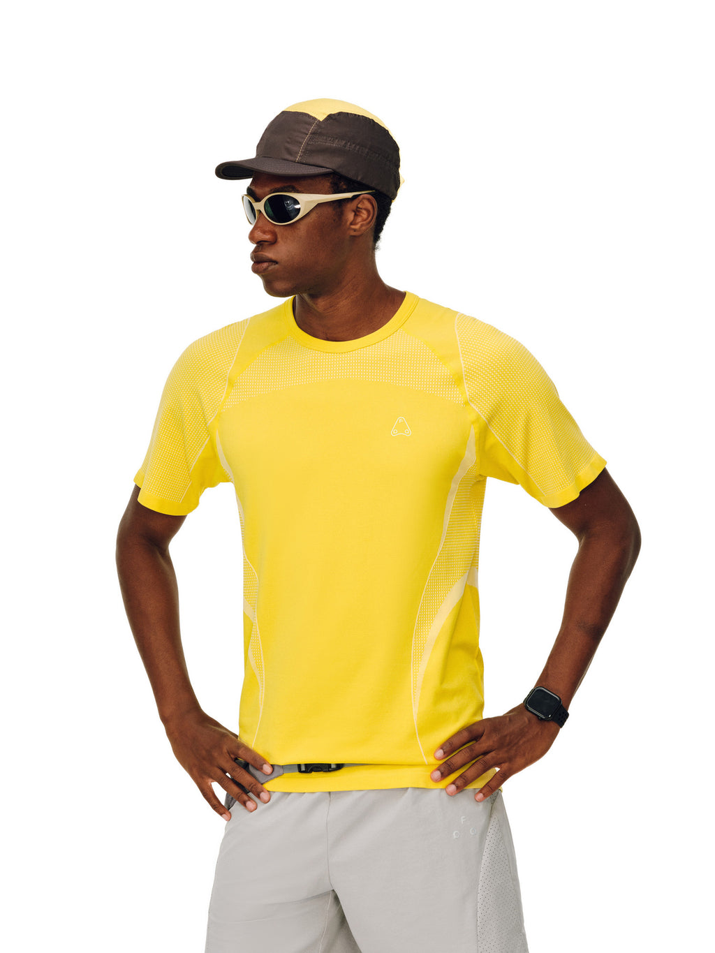 FPA Contrast Color Line Texture Knit Short Sleeve T-Shirt 2026 New Summer Style Premium Athletic Fitness Tee for Men