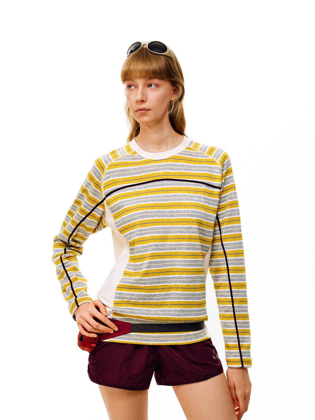 FPA Antibacterial Skin-Friendly Contrast Texture Stripe Long-Sleeve 2026 Autumn New Couple Round Neck Casual Sports T-Shirt