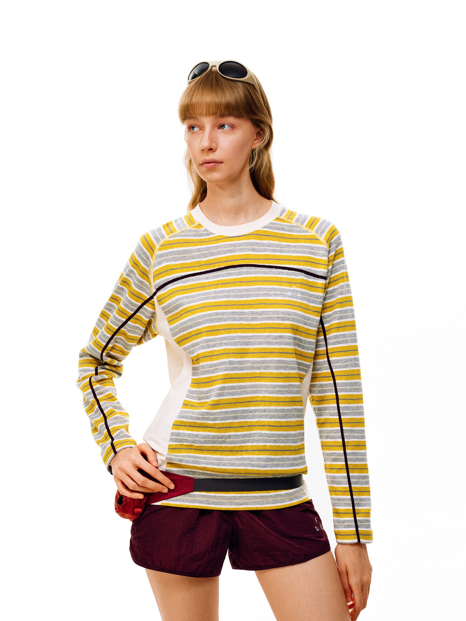 FPA Antibacterial Skin-Friendly Contrast Texture Stripe Long-Sleeve 2026 Autumn New Couple Round Neck Casual Sports T-Shirt