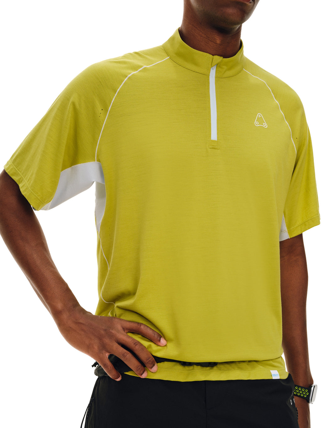 FPA COOLMAX Wool Panel Short Sleeve Outdoor Sports Quick-Dry Half-Zip Couples Cycling T-Shirt