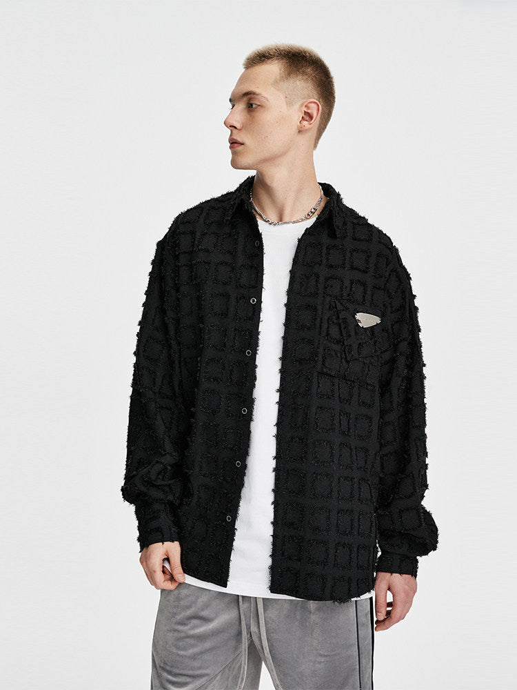 FPA Tassel Plaid Long-Sleeve Shirt - Chinese Streetwear Trendy Casual Autumn Women's and Men's Loose Fit Jacket