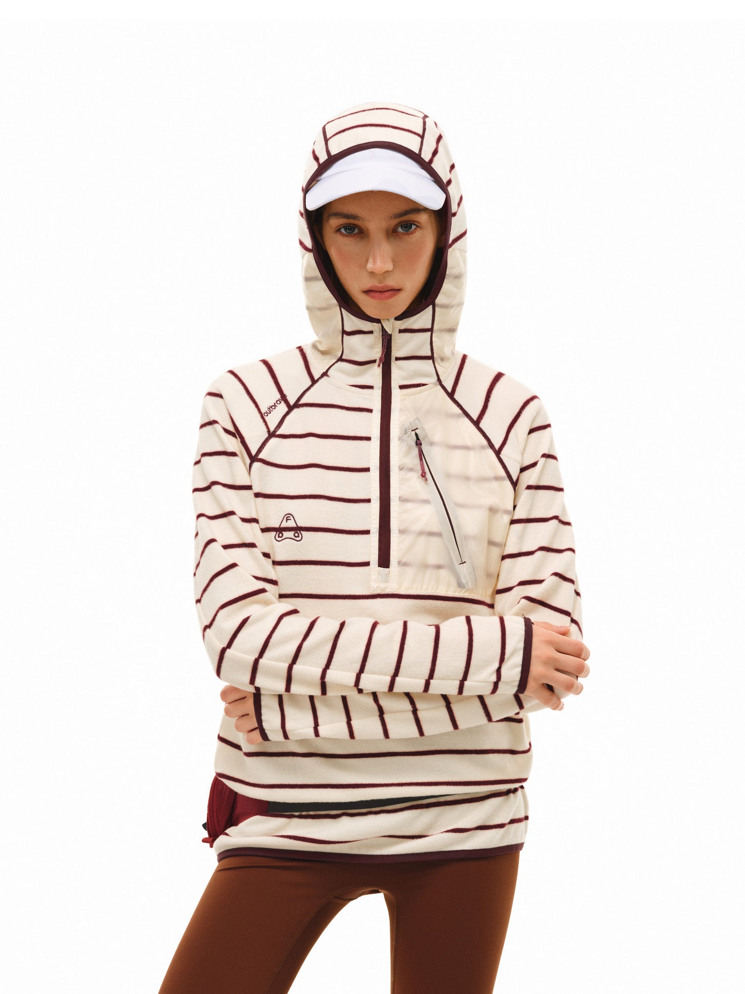 FPA Striped Patchwork Hoodie 2026 New Spring Sports Contrast Color Half-Zip Couple Hooded Sweatshirt