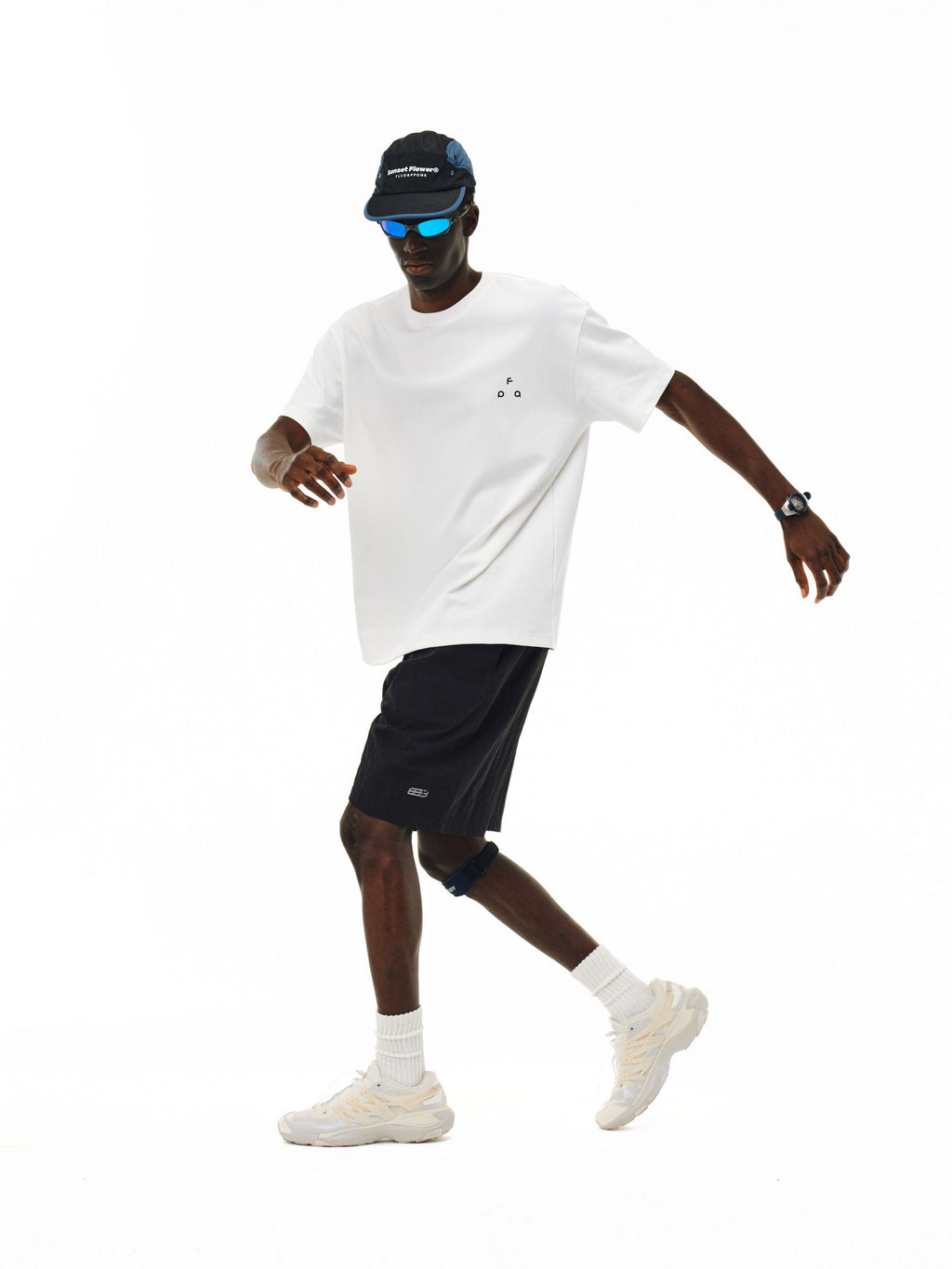FPA Triangle Logo Short Sleeve T-Shirt - Chinese Streetwear Trendy Crew Neck Loose Basic Casual Minimalist Couple Summer Tee