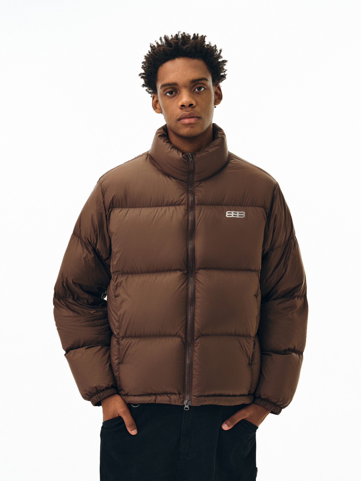 FPA Phantom 8 Short Down Jacket with Stand Collar - Winter Thick Warm Loose Unisex Down Coat for Men