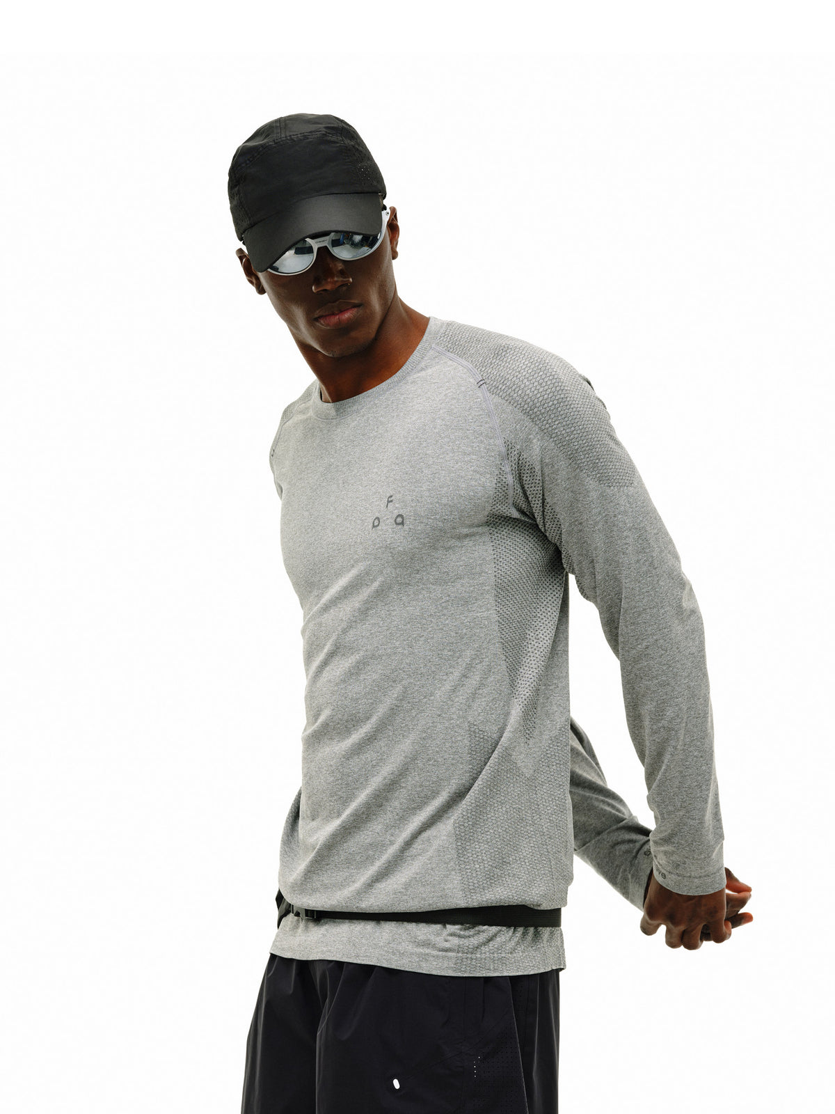 FPA Seamless Knit Texture Long-Sleeve Outdoor Sports Quick-Dry Crew Neck T-Shirt for Men