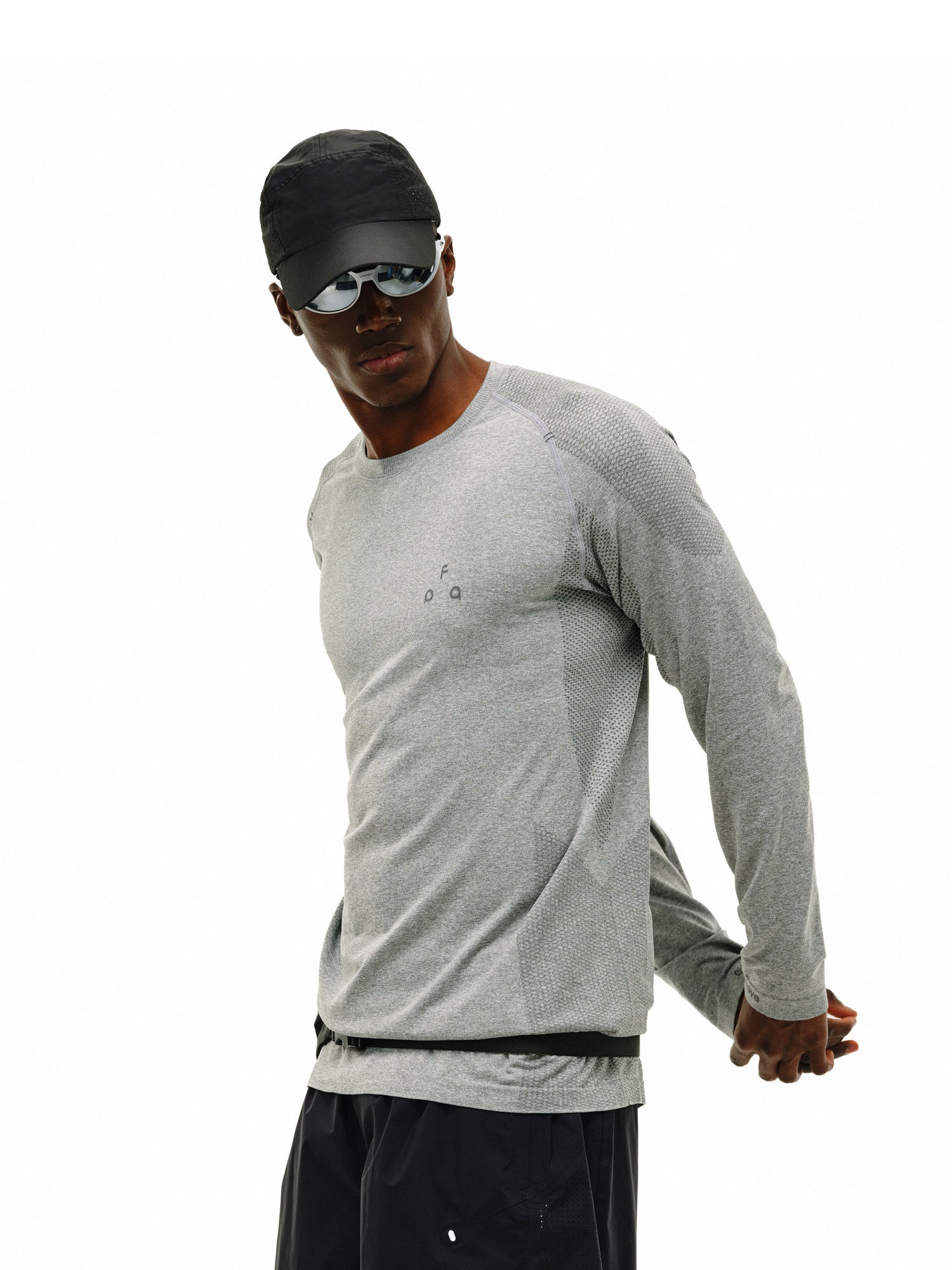 FPA Seamless Knit Texture Long-Sleeve Outdoor Sports Quick-Dry Crew Neck T-Shirt for Men