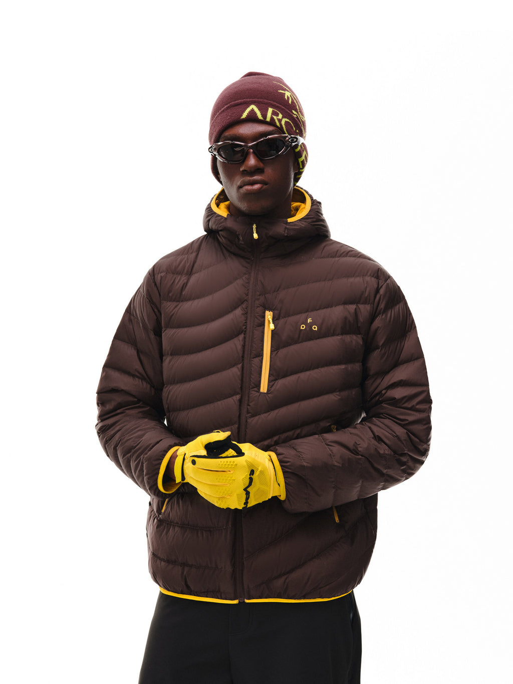 FPA Arc Lightweight Hooded Down Jacket Winter Couple Contrast Color Design Casual Retro Outerwear