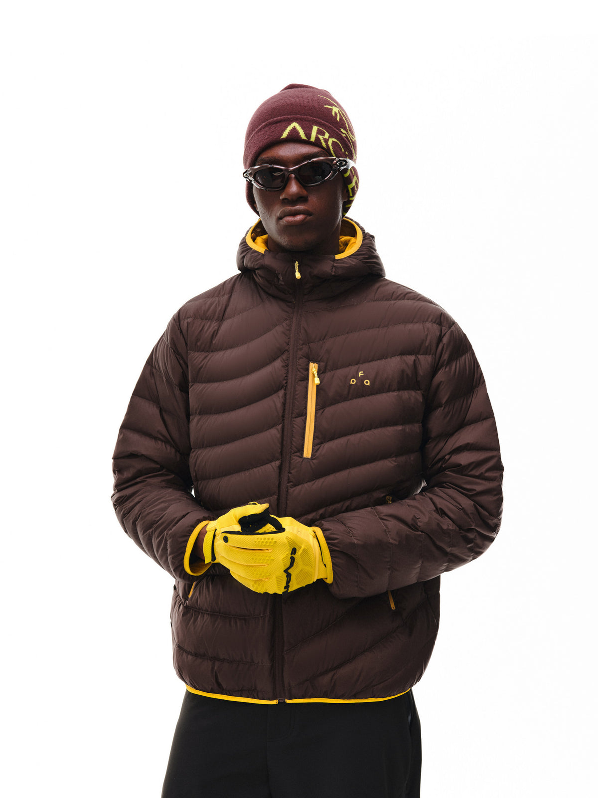 FPA Arc Lightweight Hooded Down Jacket Winter Couple Contrast Color Design Casual Retro Outerwear