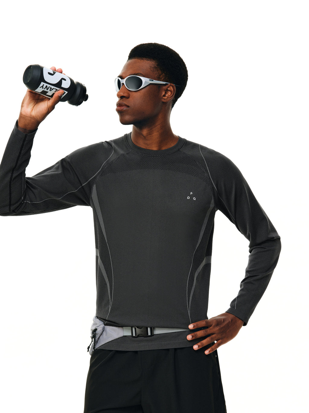 FPA Textured Knit Athletic T-Shirt – Long Sleeve Crew Neck for Outdoor Fitness & Running (Spring/Autumn)