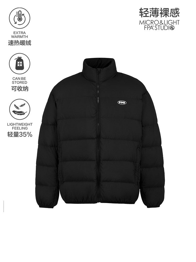 FPA Lightweight 90% White Duck Down Puffer Jacket for Couples - Black, Autumn/Winter