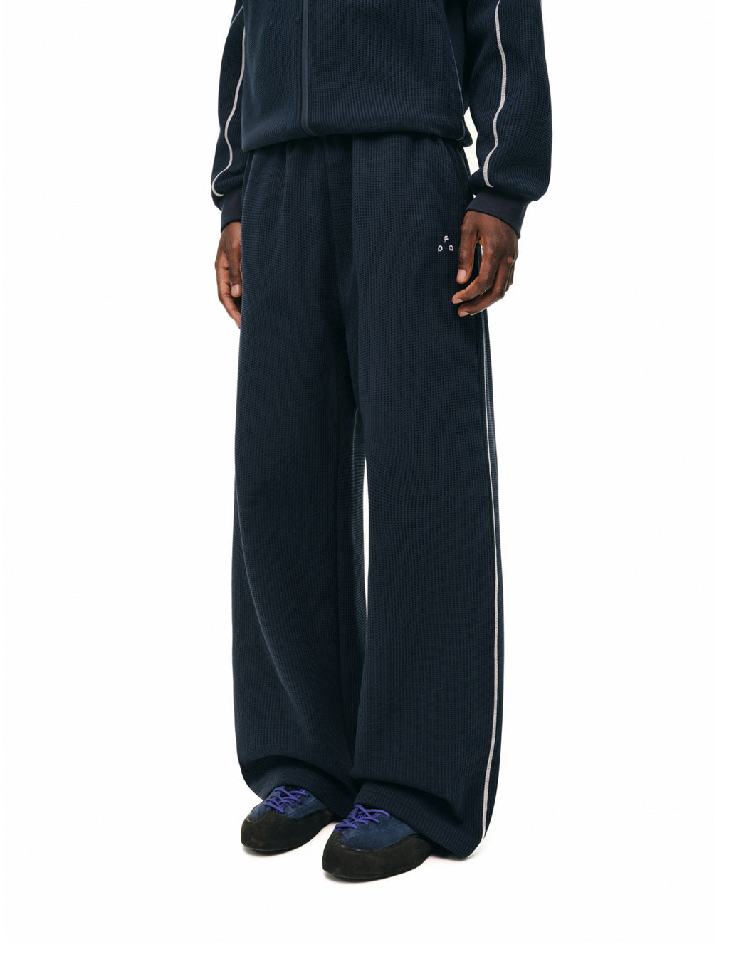 FPA Waffle Fleece Color-Block Lounge Pants Set - Fall Basic Logo Color-Block Wide-Leg Casual Pants for Men