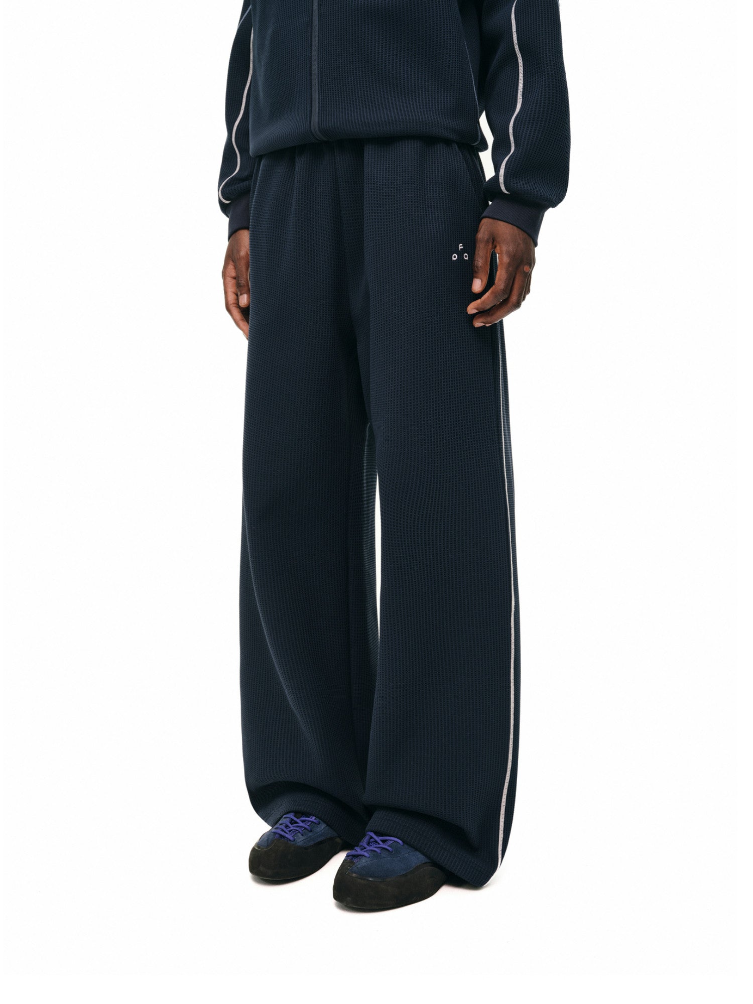 FPA Waffle Fleece Color-Block Lounge Pants Set - Fall Basic Logo Color-Block Wide-Leg Casual Pants for Men