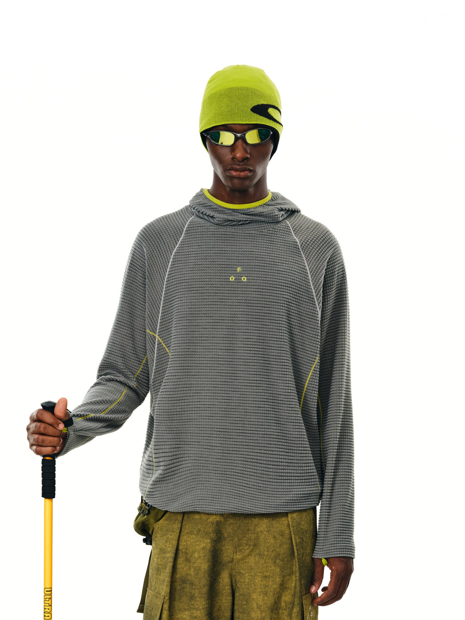FPA Arc Contrast Fleece Long Sleeve Hoodie for Outdoor Sports, Unisex Casual Spring/Fall