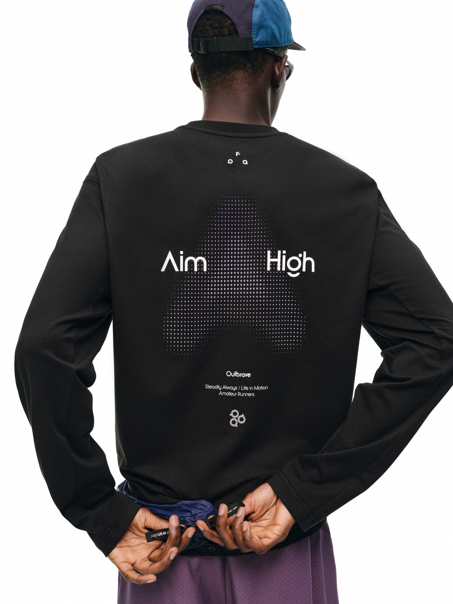 FPA Polka Dot Mountain Print Athletic T-Shirt - Outdoor Quick-Dry Breathable Crew Neck Fitness Casual Long Sleeve for Men