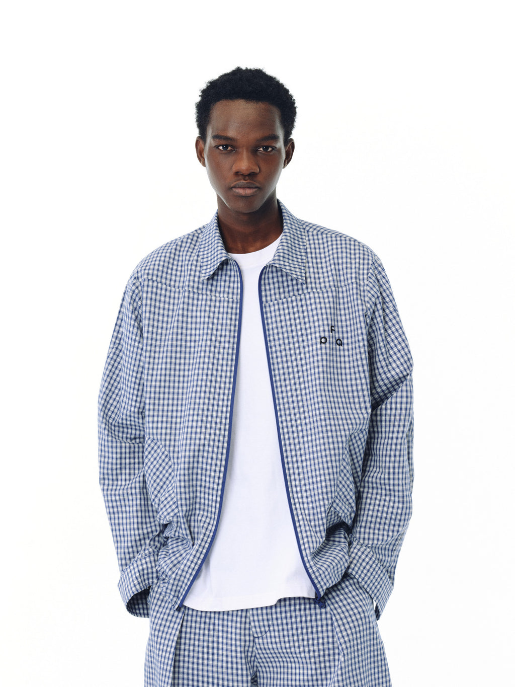 FPA City Plaid Casual Shirt Jacket - Chinese Streetwear Loose Fit Spring/Fall Couple Shirt with Polo Collar