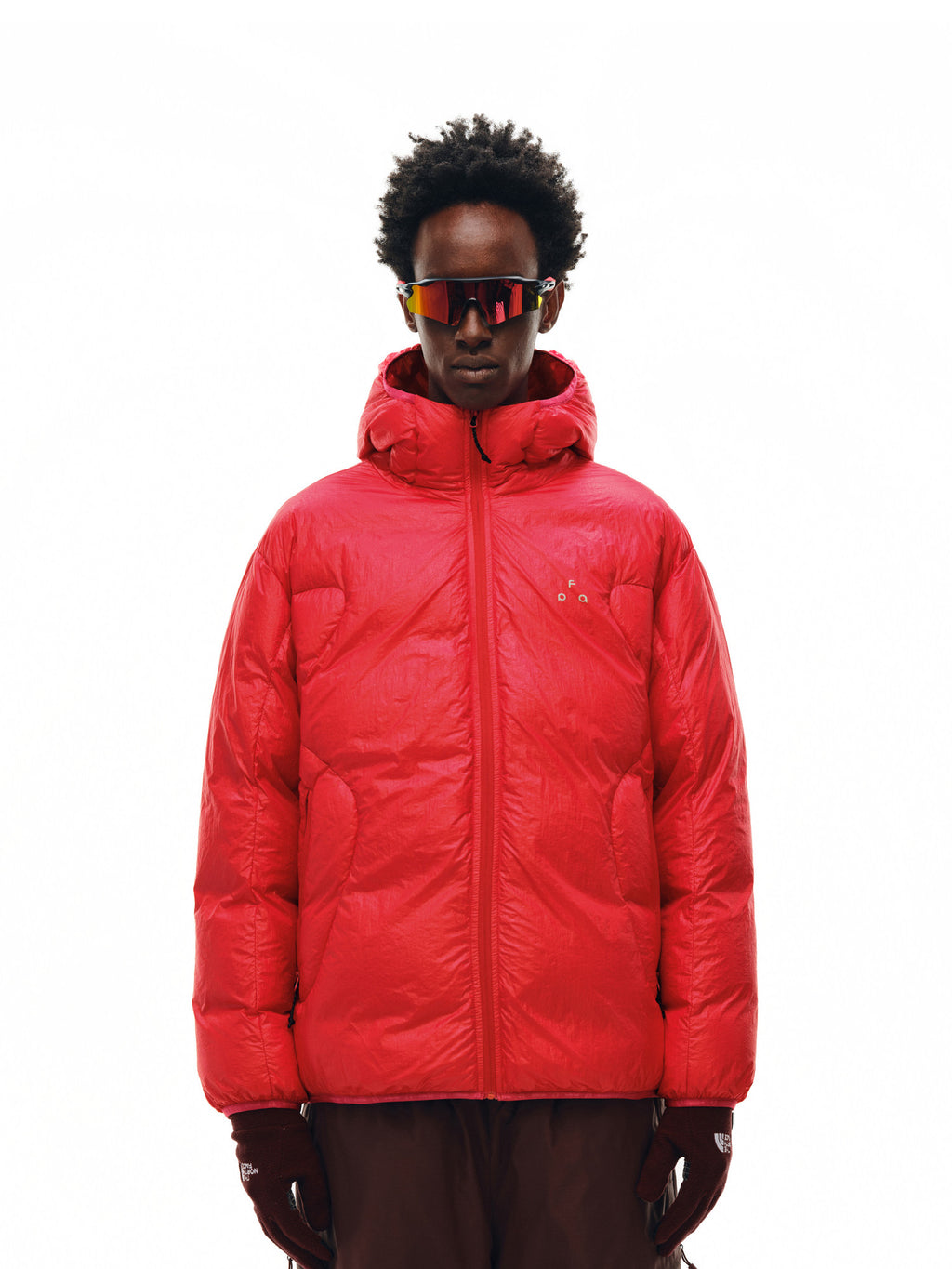 FPA Cracked Texture Arc Seam Hooded Down Jacket 2026 New Winter Style High-End Design Warm Down Coat