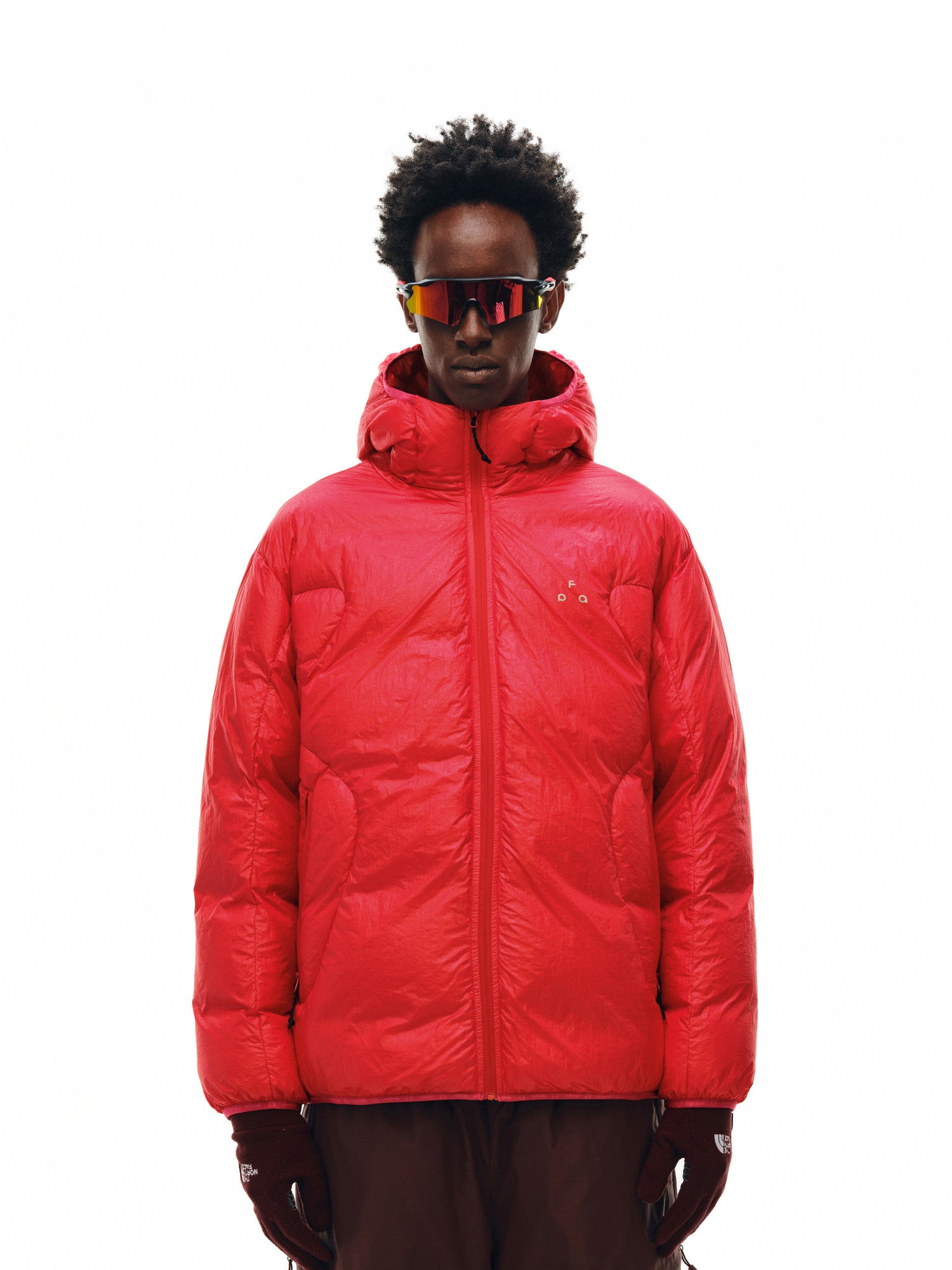 FPA Cracked Texture Arc Seam Hooded Down Jacket 2026 New Winter Style High-End Design Warm Down Coat