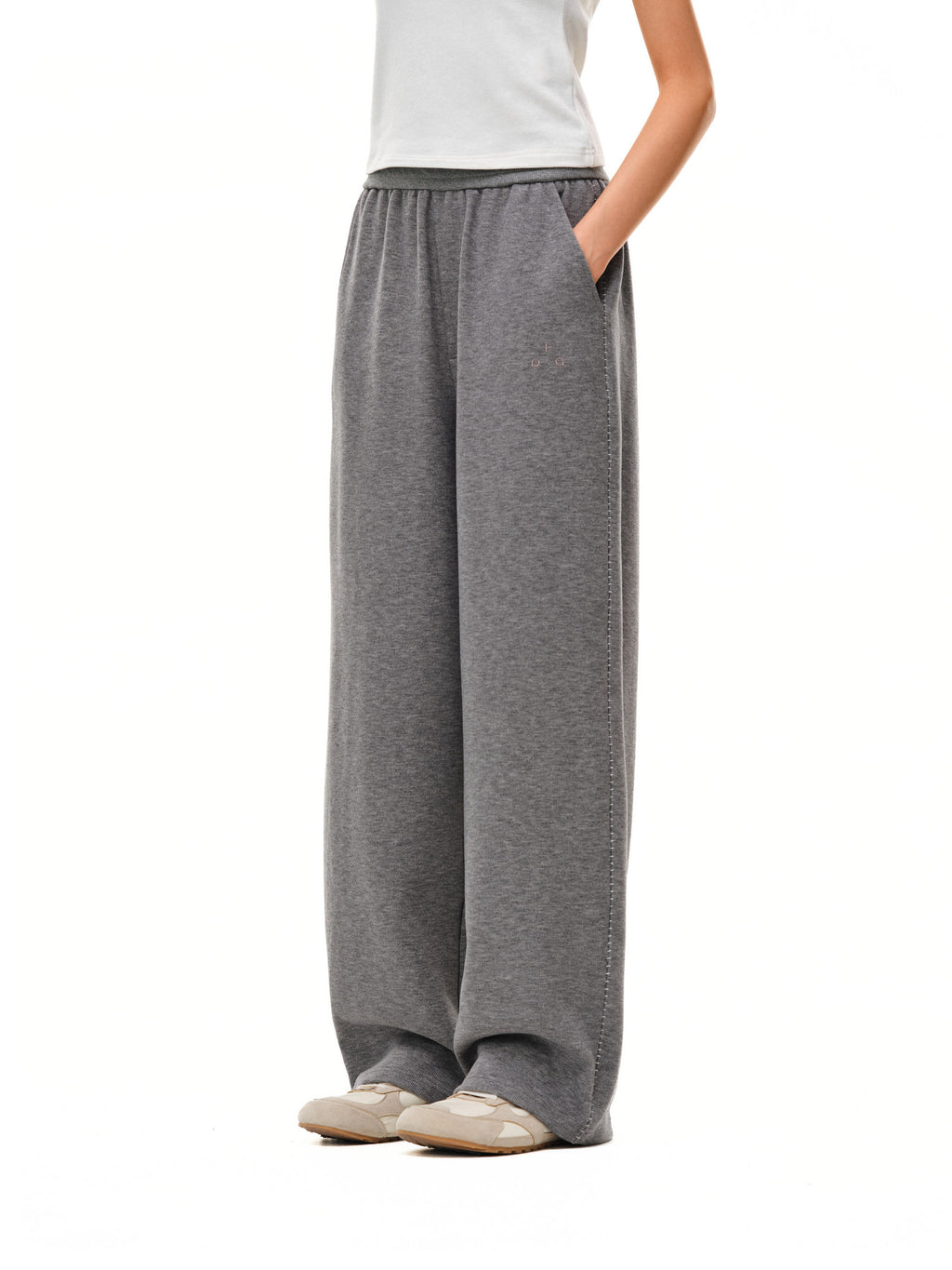 FPA Tencel Wool Textured Contrast Stitch Curved-Leg Trousers – Autumn/Winter Relaxed Wide-Leg Unisex Casual Pants