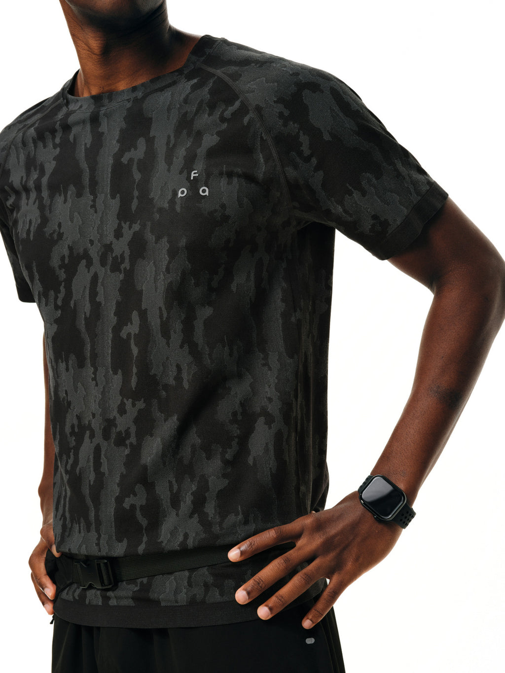 FPA Seamless Knit Camo Short Sleeve T-Shirt for Men - Summer Outdoor Quick-Dry, Cool-Touch, Breathable Crew Neck