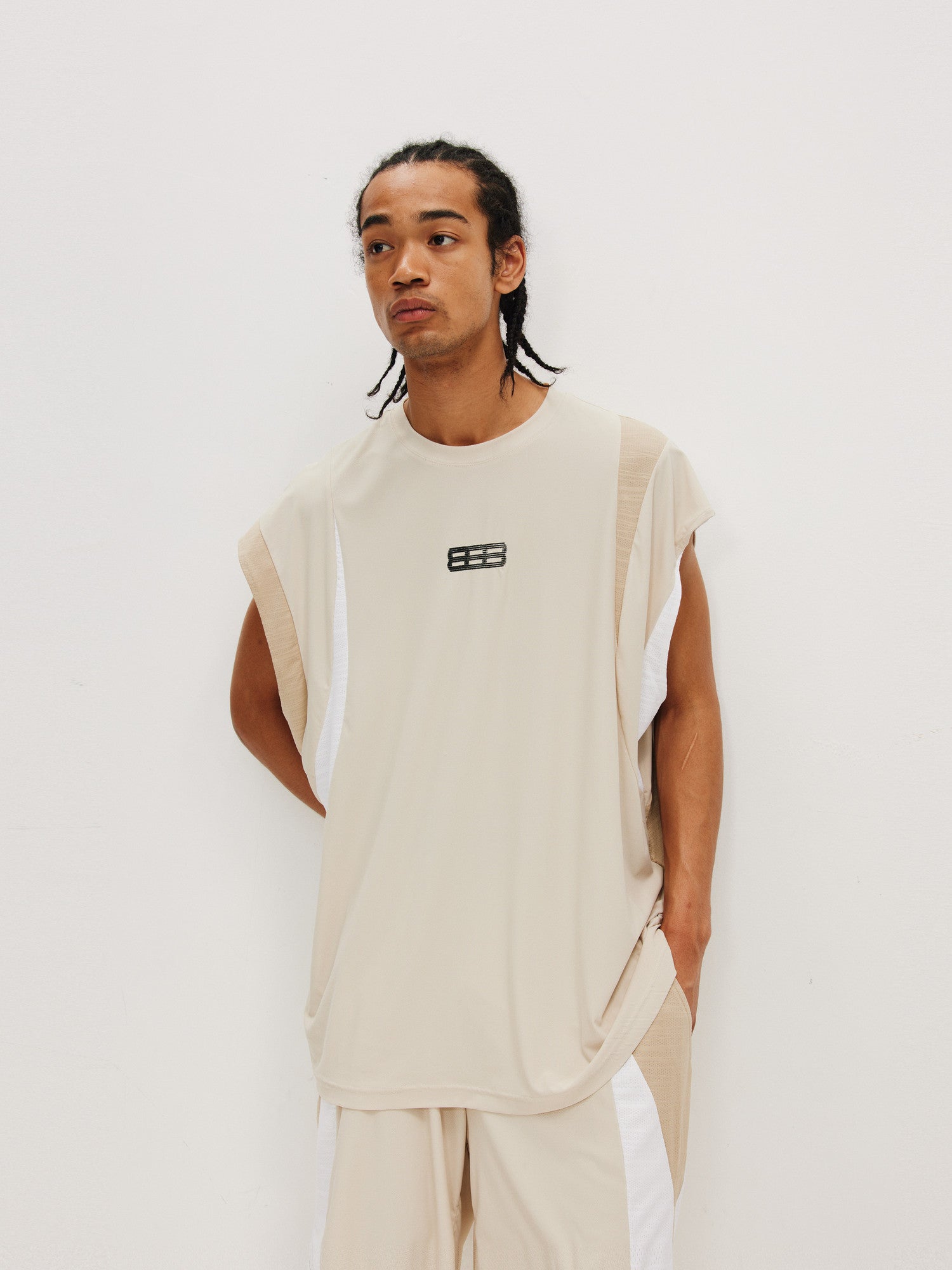 FPA Cooling Quick-Dry Paneled Sports Vest - Chinese Street Style Summer Loose Round Neck Sleeveless Tank Top for Men