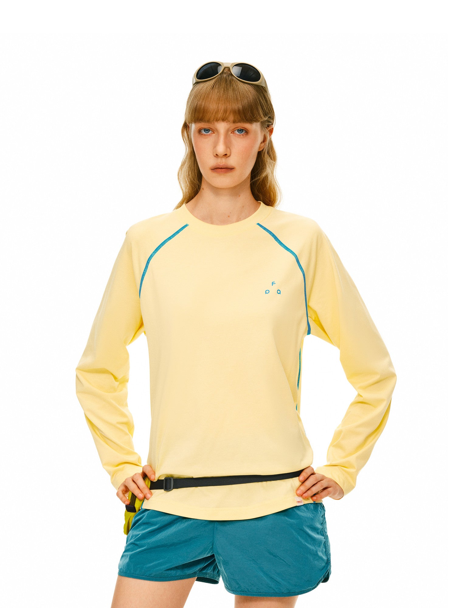 FPA Triangle Logo Printed Crew Neck Long Sleeve Lightweight Basic Logo Tee for Couples, Spring/Fall