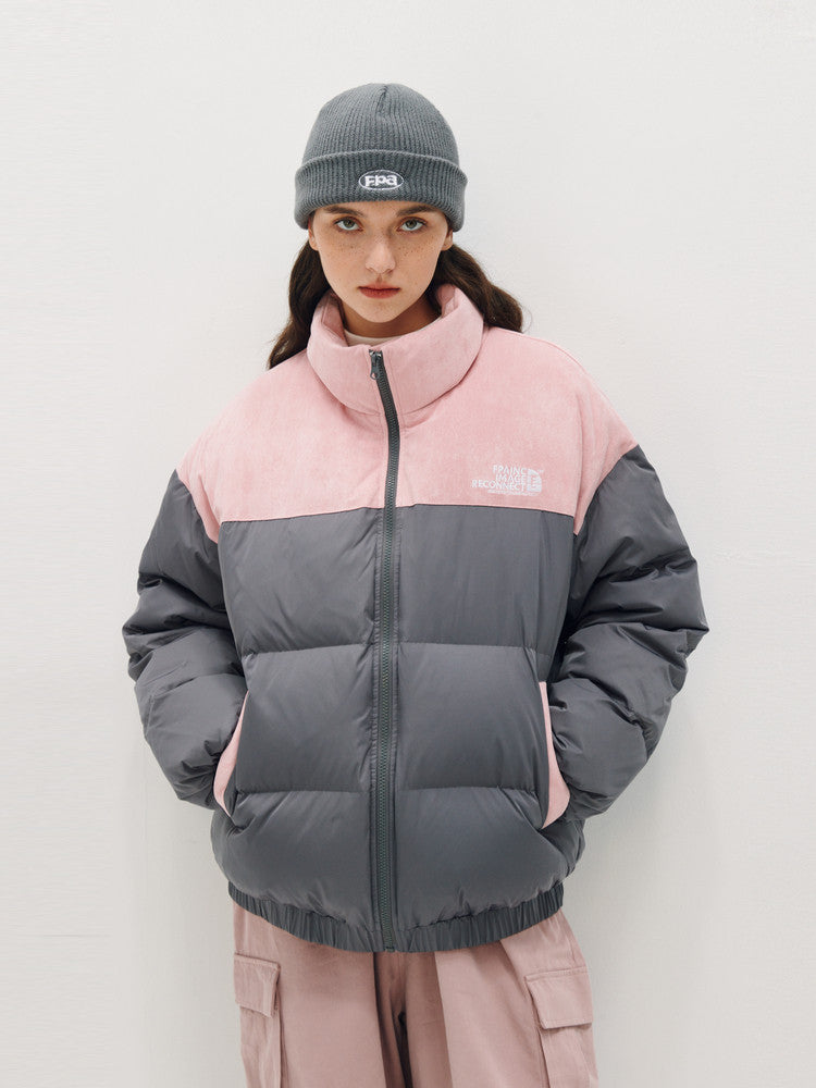 FPA Suede Patch Short Down Jacket – Chinese Streetwear Unisex Thick Winter Puffer Coat