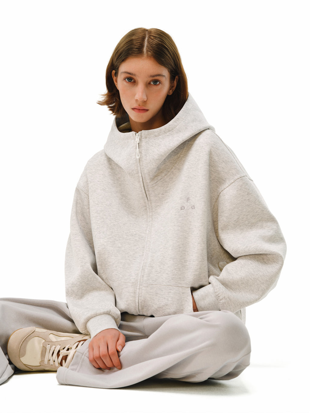FPA Contrast Logo Zip-Up Hoodie – Relaxed Fit, Unisex, Spring/Fall
