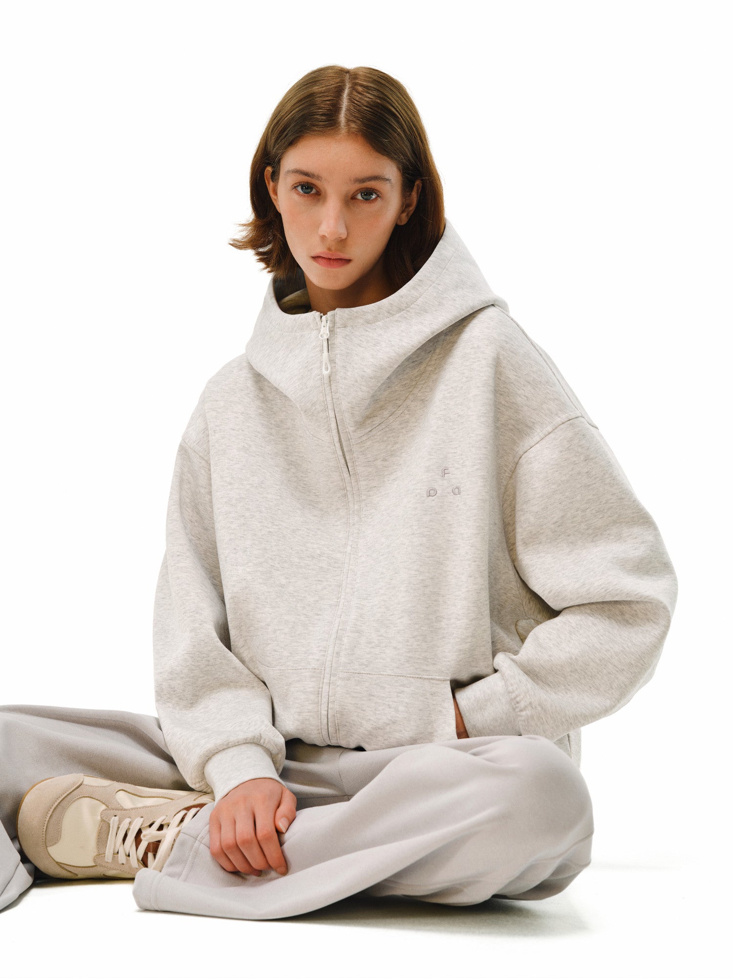 FPA Contrast Logo Zip-Up Hoodie – Relaxed Fit, Unisex, Spring/Fall