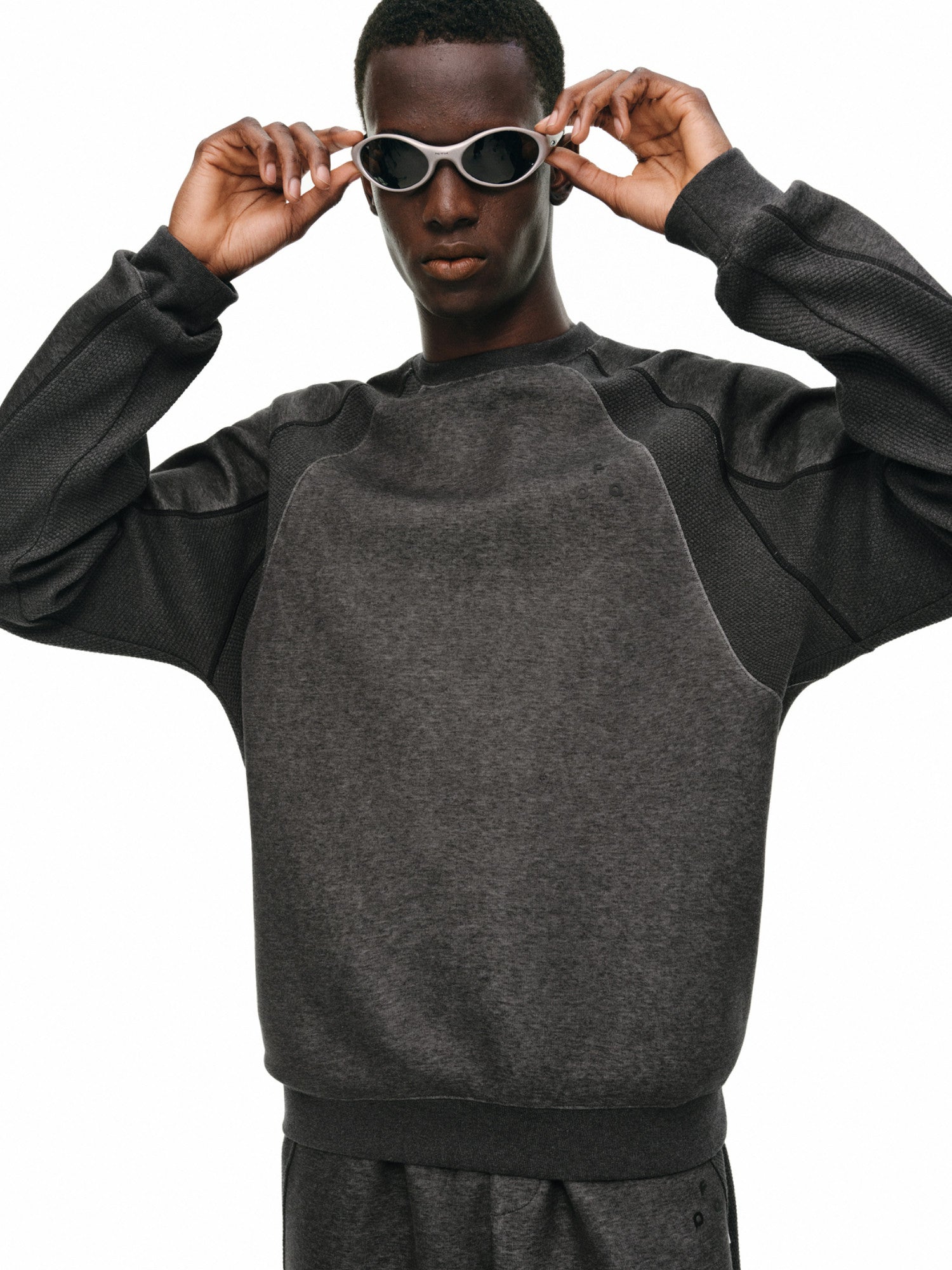 FPA THERMOLITE Paneled Crew Neck Sweatshirt Set - Spring/Autumn Outdoor Casual Sports Color-Block Pullover for Men
