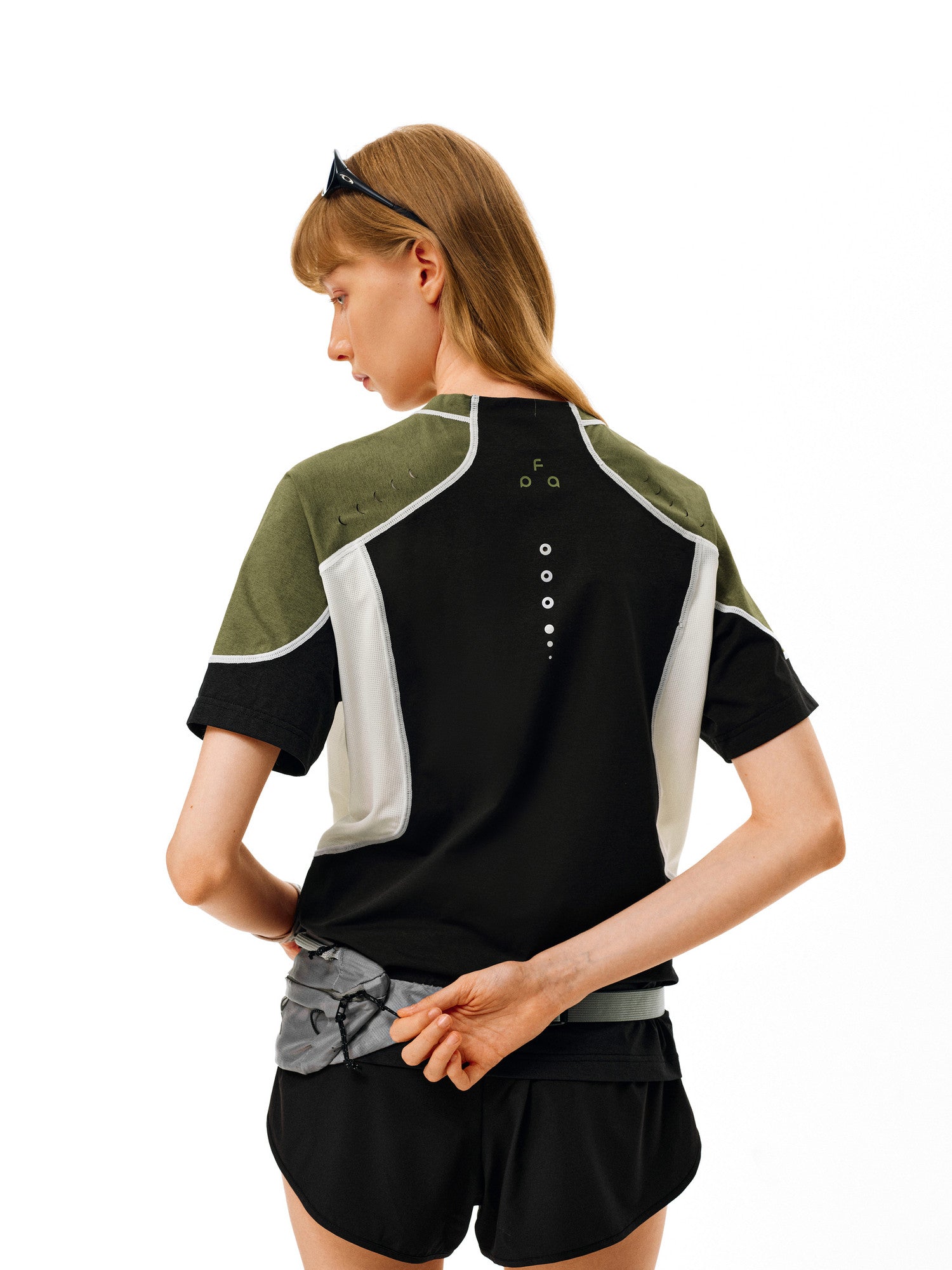 FPA Quick-Dry Color-Block Breathable Short-Sleeve T-Shirt, Summer Perforated Seam Detail, Round Neck, Couple Style, Casual Sports Tee