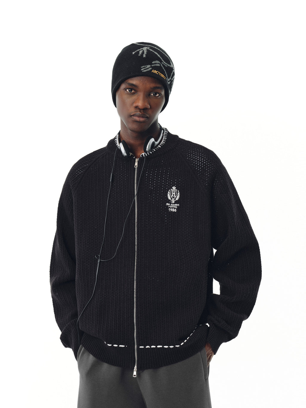 FPA Openwork Knit Baseball Zip-Up Jacket 2026 New Spring Loose Fit Crew Neck Unisex Streetwear Cardigan Coat