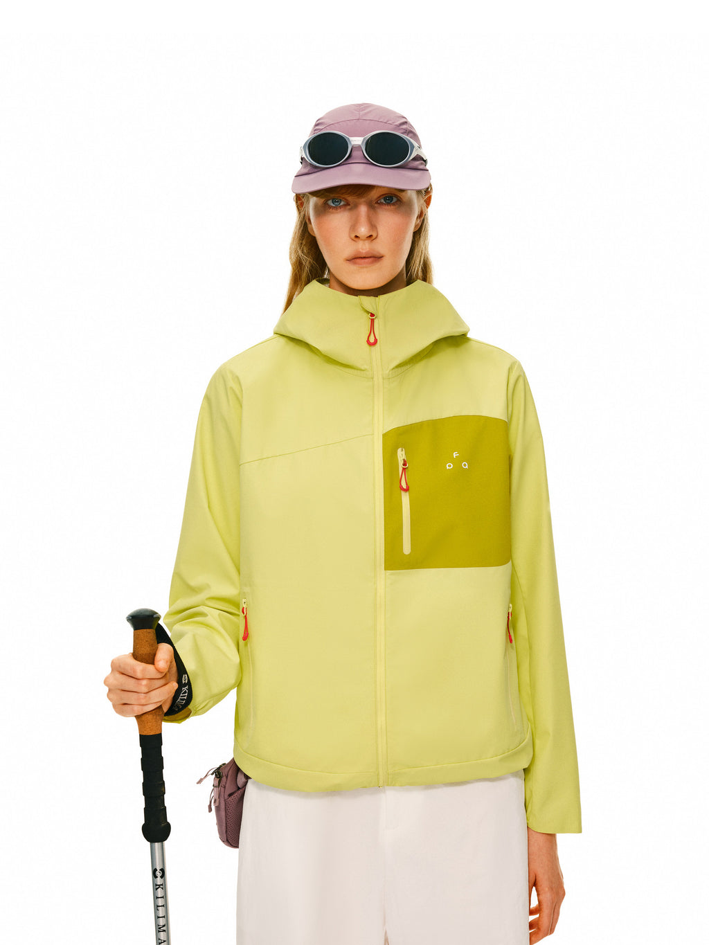FPA Color-Block Water-Resistant Hooded Jacket for Outdoor Sports, Hiking, Climbing, Autumn Commute, Unisex