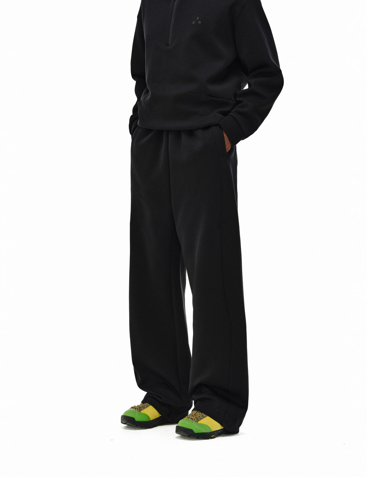 FPA Loose Fit Hasu Sweatpants Spring/Autumn Casual Straight-Leg Unisex Streetwear Black Trousers for Men