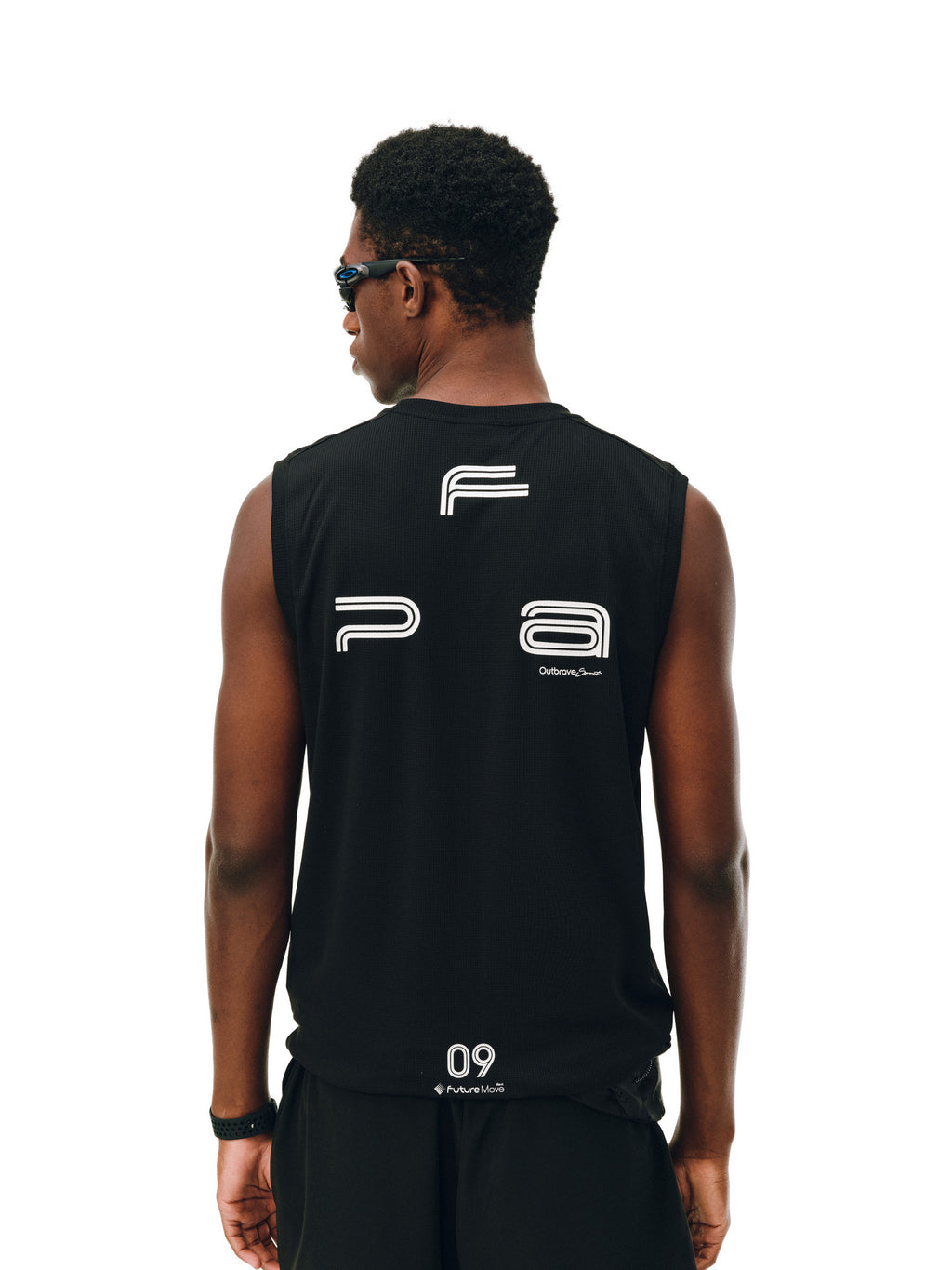 FPA Racing Sports Logo Tank Top - Summer Quick-Dry Round Neck Outdoor Fitness White Black Sleeveless T-Shirt