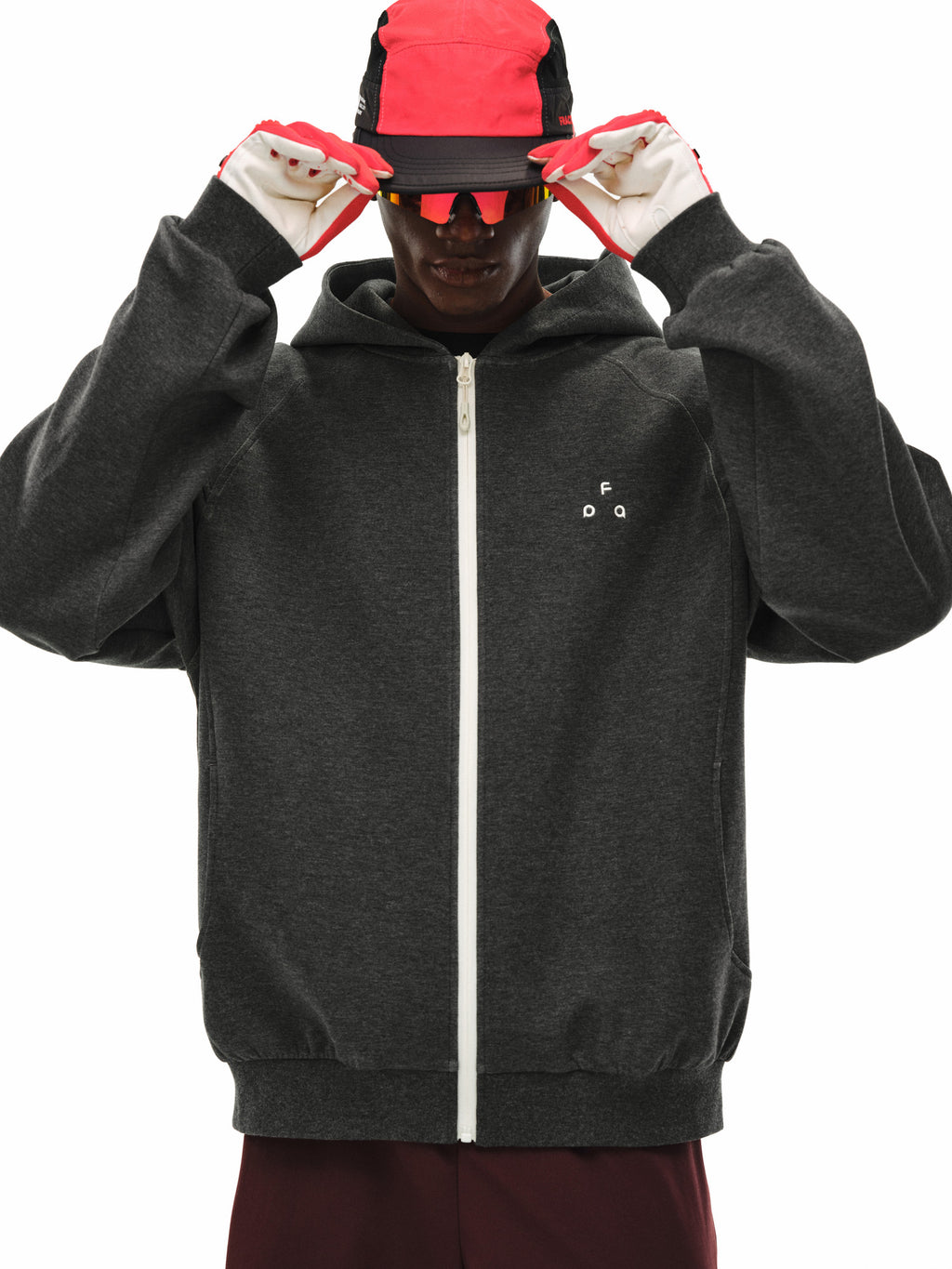 FPA Structural Line Hooded Sweatshirt - Basic Logo Casual Unisex Loose Spring Heavyweight Hoodie for Men