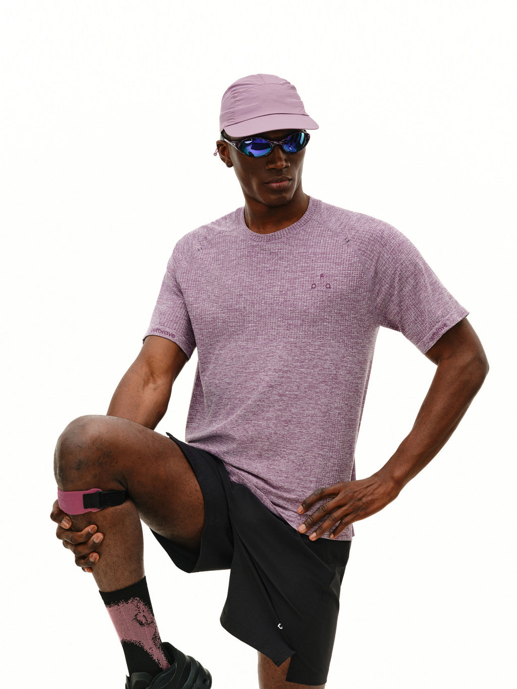 FPA Men's Knit Short Sleeve T-Shirt for Sports and Outdoor Activities, Breathable, Moisture-Wicking, Quick-Dry, Logo Design