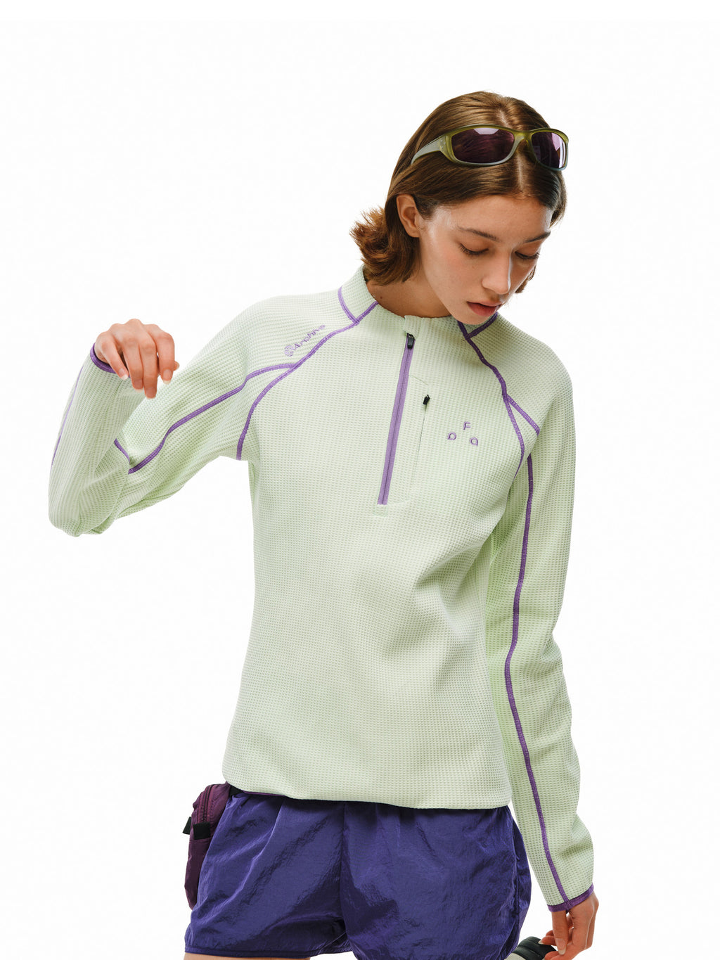 FPA Women's Half-Zip Long-Sleeve Moisture-Wicking Top – Outdoor Sporty Semi-Turtleneck Tee