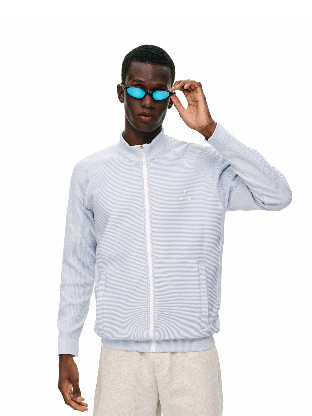 FPA One-Piece Knit Texture Jacket Outdoor Sports Fitness Casual Basic Zip-Up Stand Collar Jacket for Men
