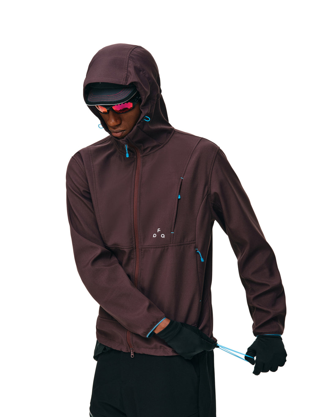 FPA Three-Proof Outdoor Softshell Hooded Jacket for Men and Women, Mountain Hiking, Abrasion-Resistant, Color-Blocking, Drawstring, Autumn Couple Jacket