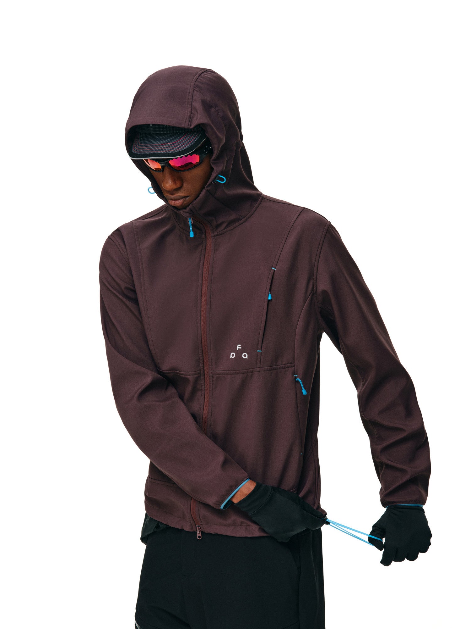 FPA Three-Proof Outdoor Softshell Hooded Jacket for Men and Women, Mountain Hiking, Abrasion-Resistant, Color-Blocking, Drawstring, Autumn Couple Jacket