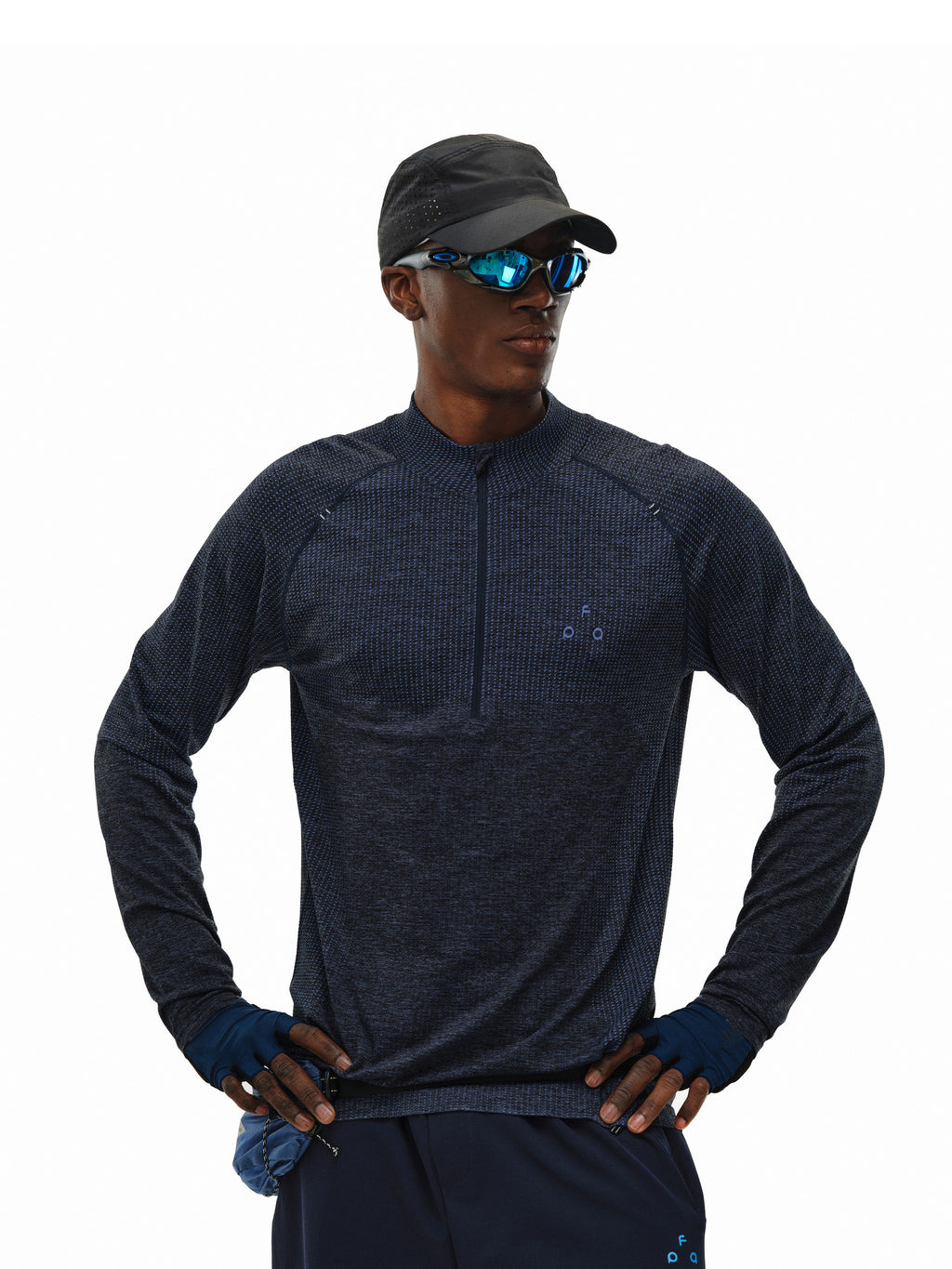 FPA Athletic Seamless Half-Zip Long Sleeve Premium Minimalist Outdoor Fitness Breathable Spring T-Shirt for Men