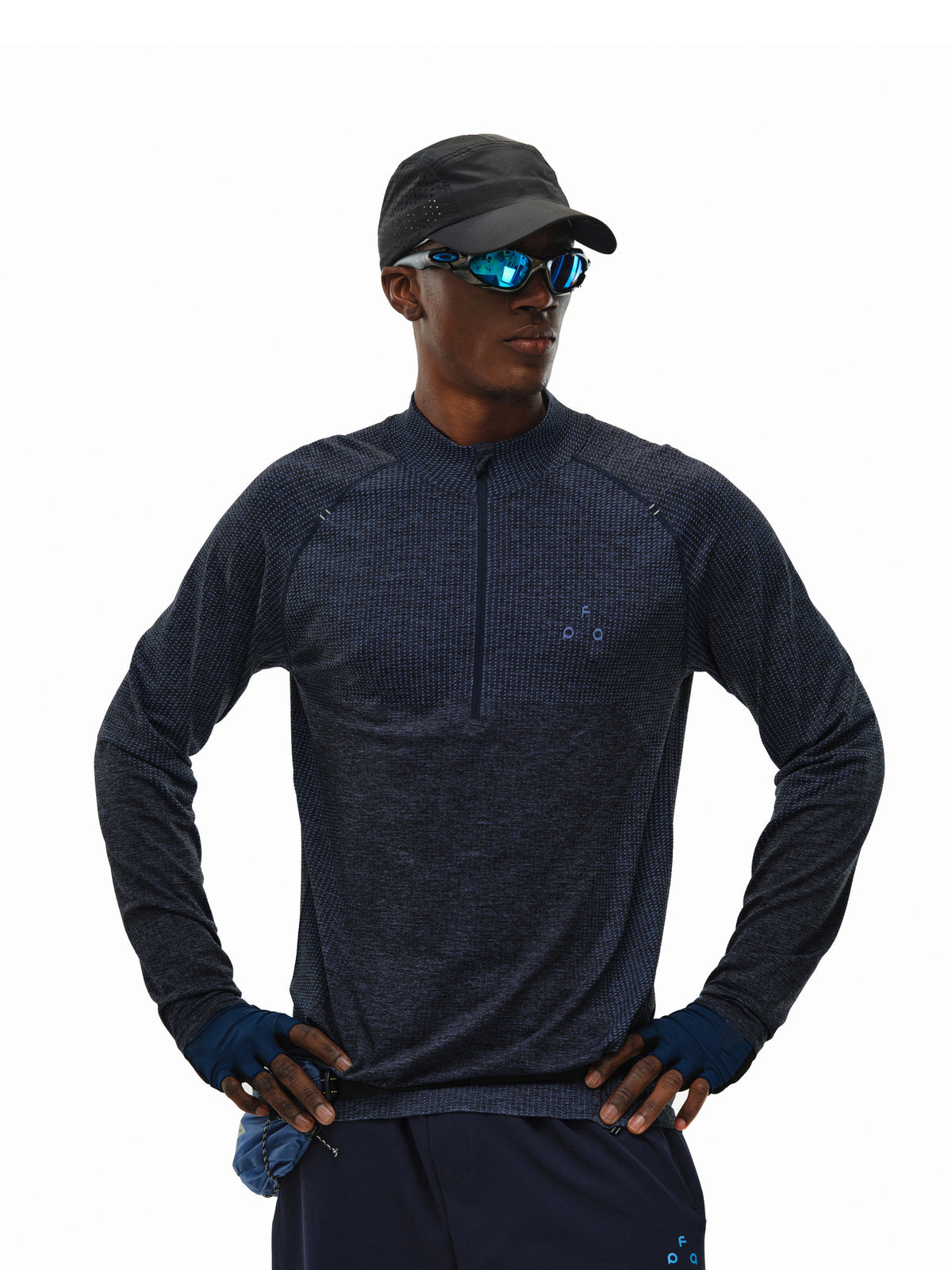 FPA Athletic Seamless Half-Zip Long Sleeve Premium Minimalist Outdoor Fitness Breathable Spring T-Shirt for Men