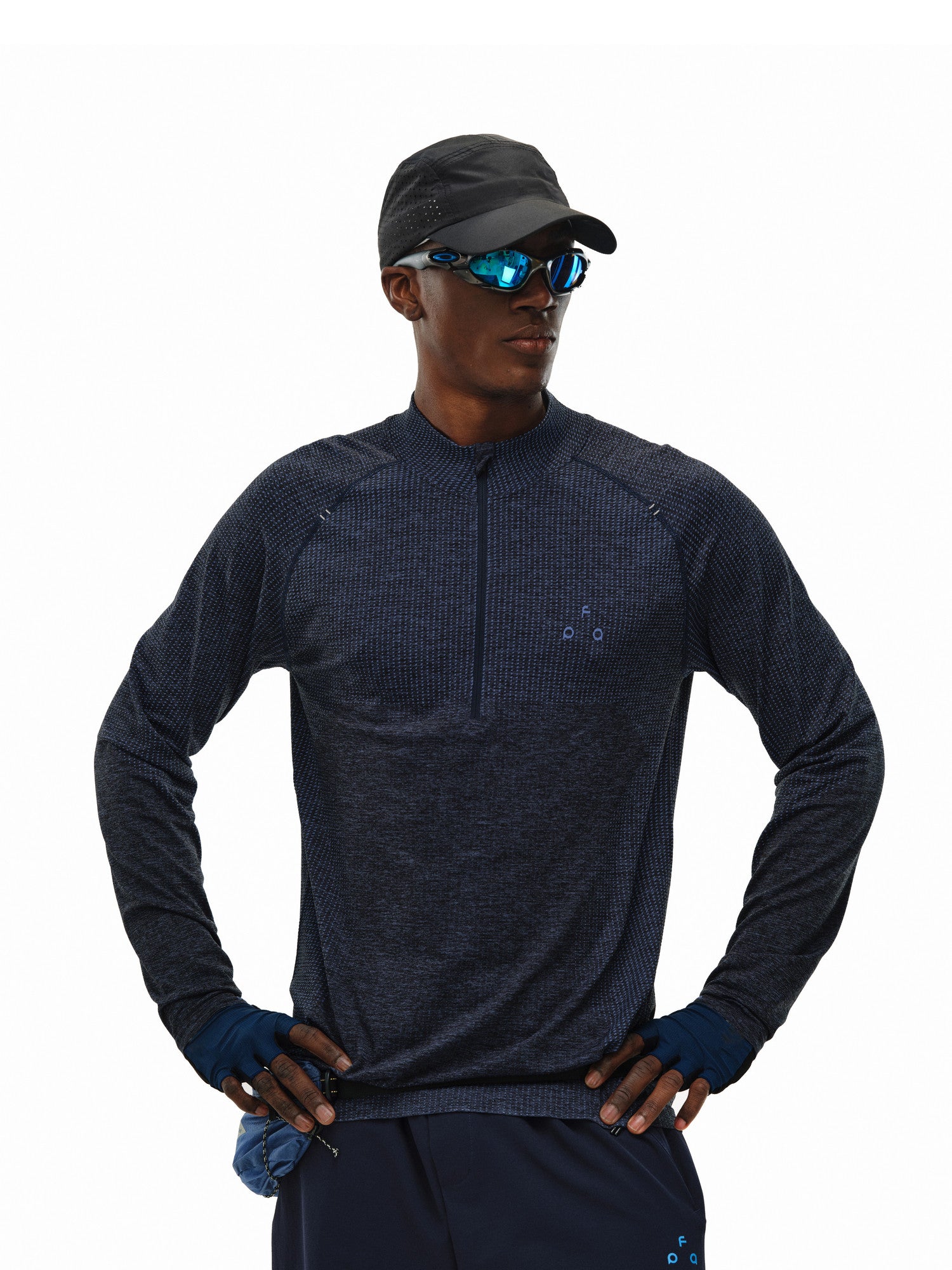 FPA Athletic Seamless Half-Zip Long Sleeve Premium Minimalist Outdoor Fitness Breathable Spring T-Shirt for Men