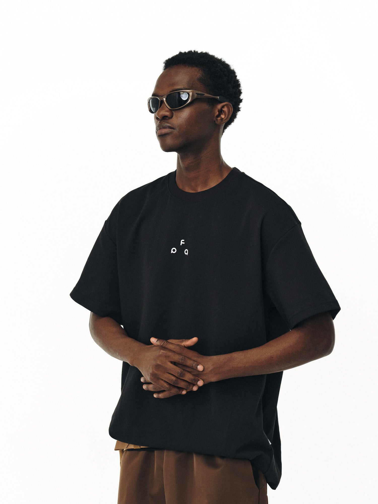 FPA Sports 7A Antibacterial Quick-Dry Cooling Short Sleeve T-Shirt - Chinese Street Style Summer Loose Round Neck Couple Casual Black Tee