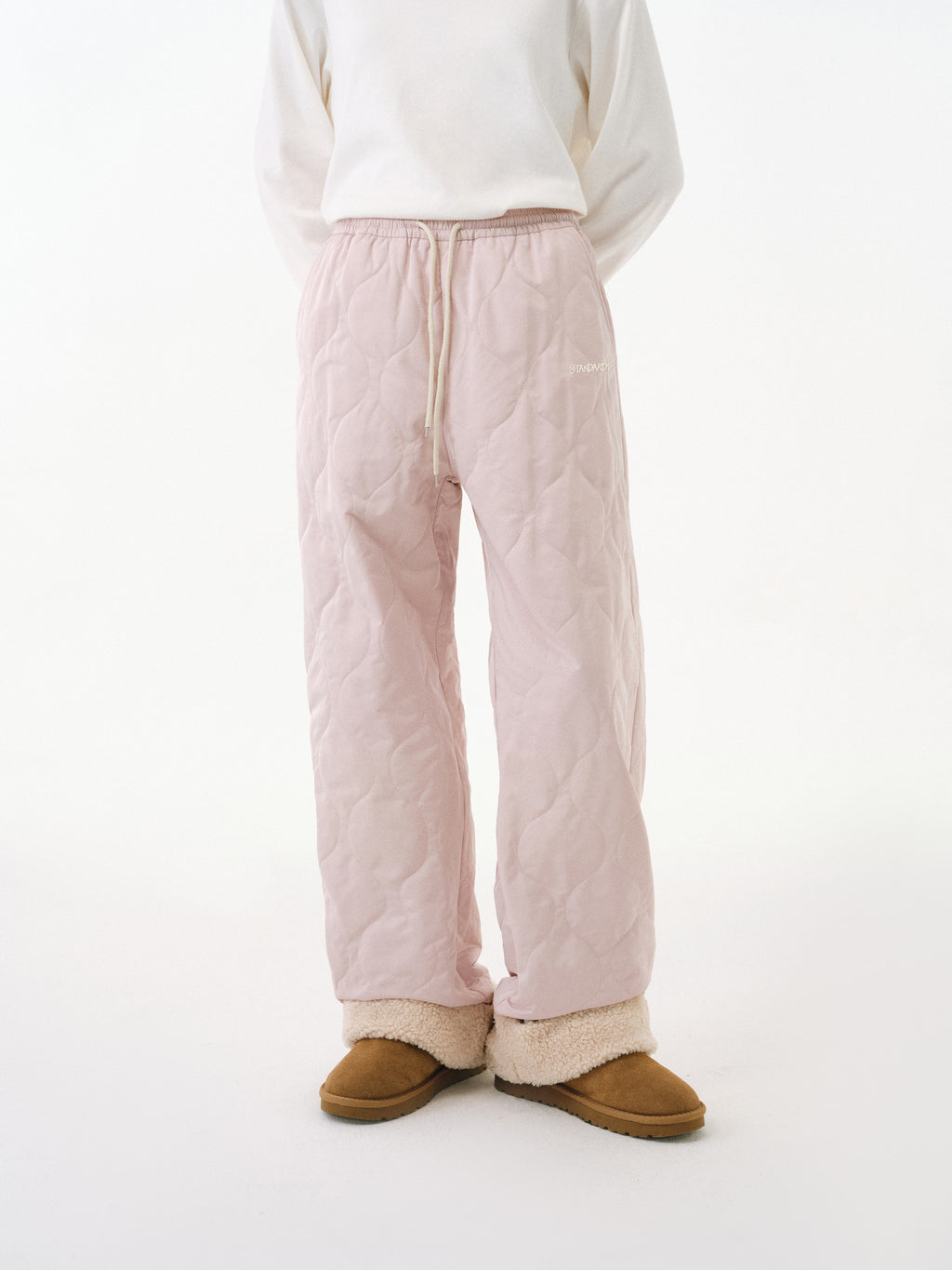 FPA Heavy-Duty Water-Repellent Quilted Cotton Pants with Fleece Lining – Winter Thickened Warm Streetwear Loose Straight-Leg Trousers