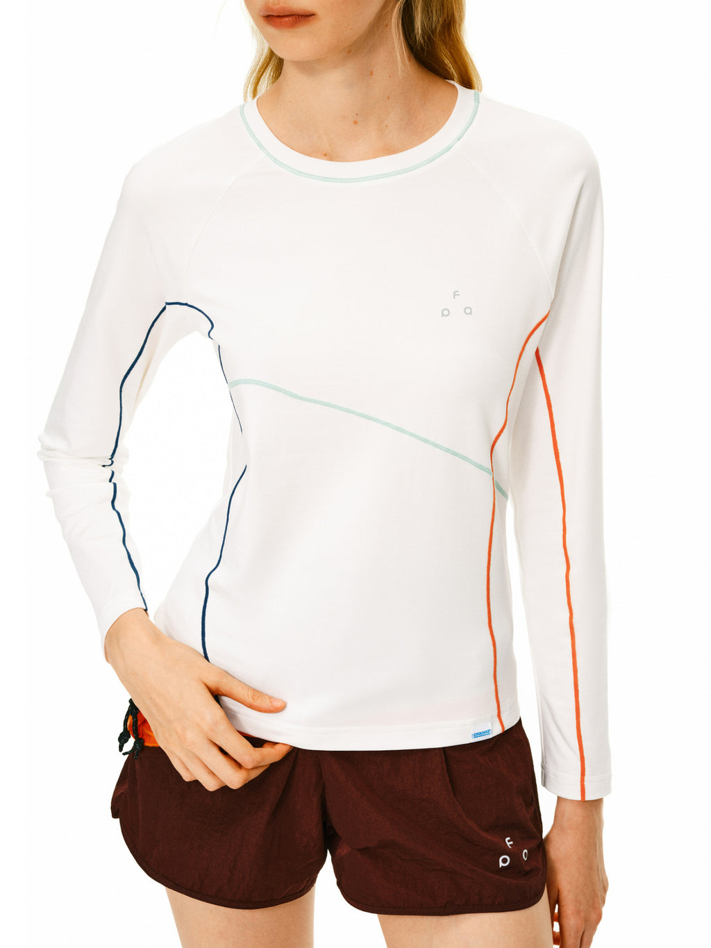 FPA Coolmax Color-Block Long-Sleeve Women's T-Shirt – Breathable, Athletic Fit, Casual Tee for Spring & Autumn