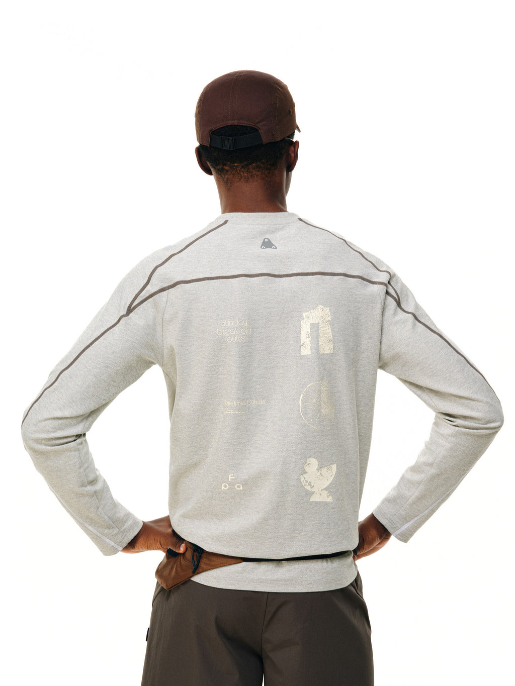 FPA Half-Zip Heather Yarn Anti-Bacterial Long Sleeve Outdoor Sports Cycling Contrast Color Print Autumn T-Shirt for Men