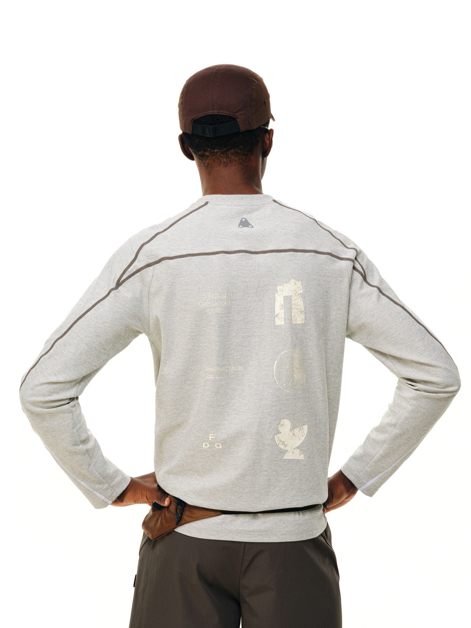 FPA Half-Zip Heather Yarn Anti-Bacterial Long Sleeve Outdoor Sports Cycling Contrast Color Print Autumn T-Shirt for Men