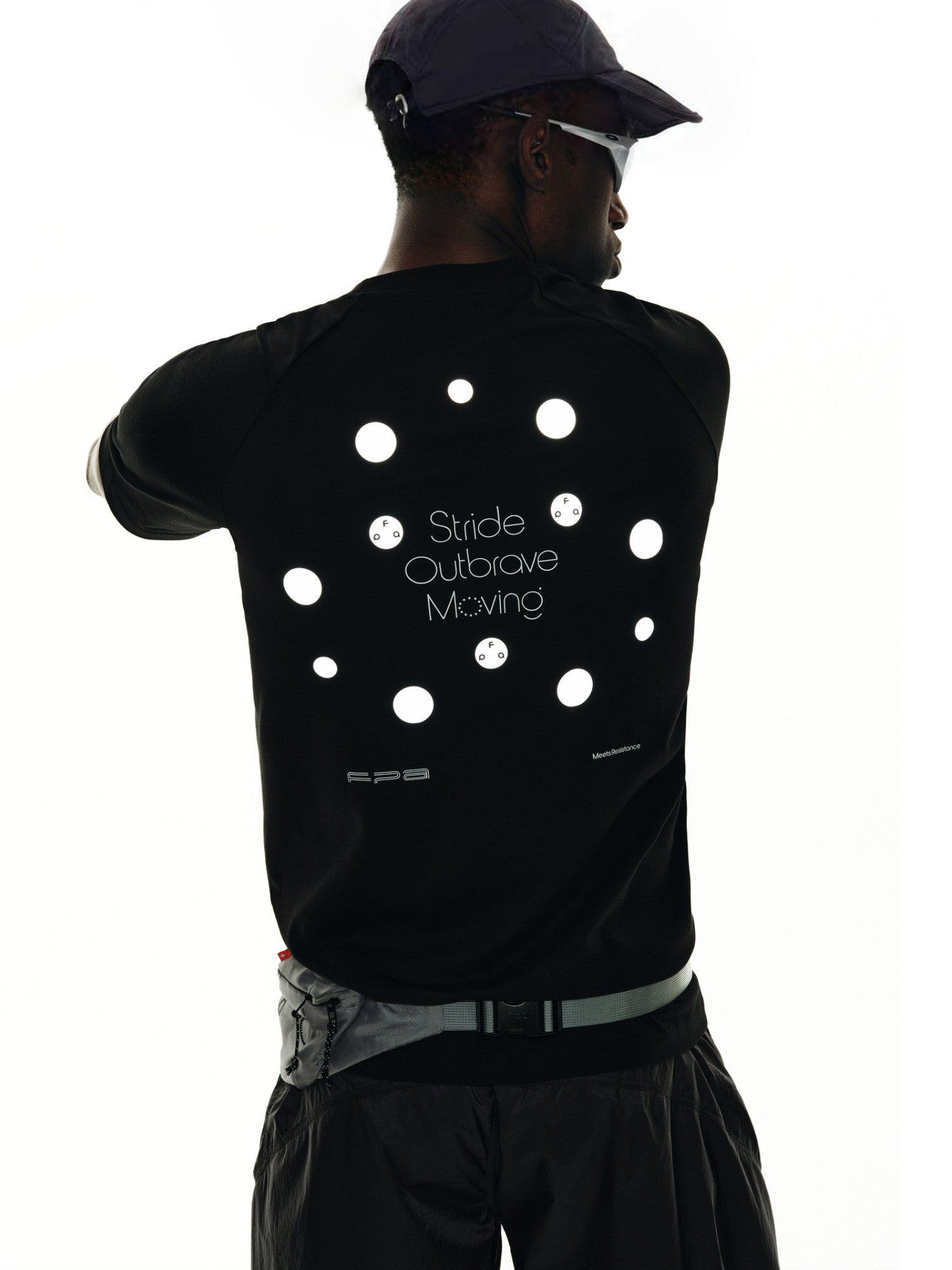 FPA Slogan Polka Dot Print Short Sleeve Summer Outdoor Sports COOLMAX Fitted Cool Touch Quick Dry T-Shirt for Men