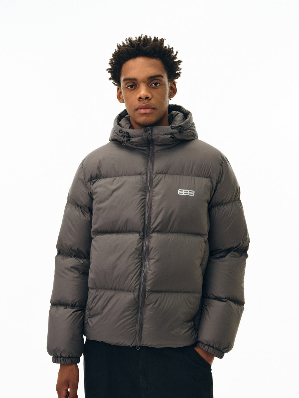 FPA Hooded Logo Print Down Jacket - Chinese Streetwear Trend, Loose Fit, Couple Style, Thick Warm Winter Down Coat for Men